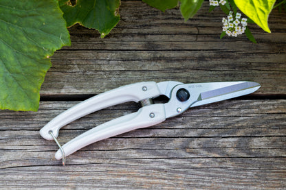 Cut360 weiße Universalschere für den Garten sowie für Plastik, Leder, Vinyl, Kabel und Gummi, Kleine Gartenschere, perfekt ausbalanciert