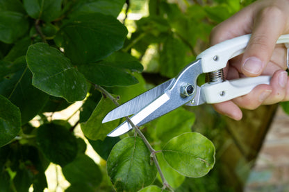 Cut360 weiße Universalschere für den Garten sowie für Plastik, Leder, Vinyl, Kabel und Gummi, Kleine Gartenschere, perfekt ausbalanciert
