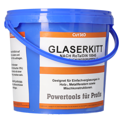 CUT360 SB 11 Glaserkitt | Fensterkitt für Einfachverglasung | 15 x 1 kg  weichplastisch, leicht zu verarbeiten | Geeignet für Holz- & Metallrahmen, wetterbeständig & langlebig