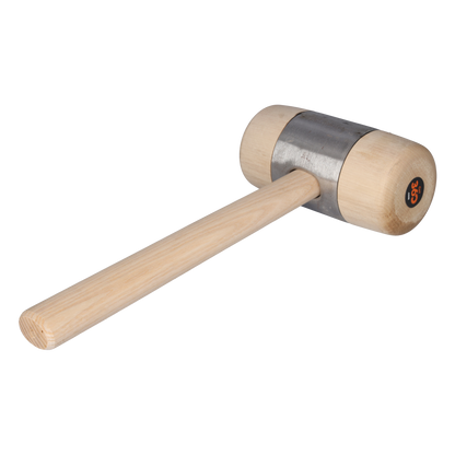 Cut360 Holzhammer | Weißbuche und aufgepresstem Metallmantel | Ø 80 mm Länge: 160 mm | 810 g | Vielseitiger Holzklopfer für Holzbearbeitung | Klöpfel für Zimmerleute, Tischler & Schreiner