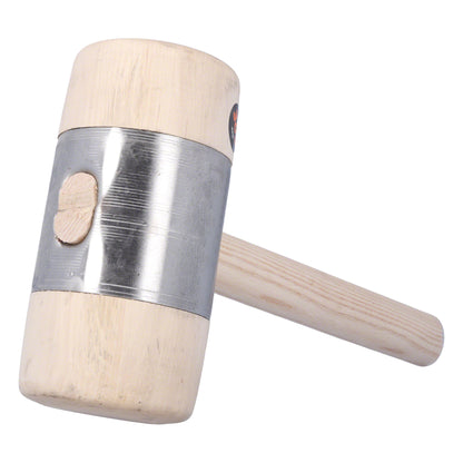 Cut360 Holzhammer | Weißbuche und aufgepresstem Metallmantel | Ø 90 mm Länge: 180 mm | 1100 g | Vielseitiger Holzklopfer für Holzbearbeitung | Klöpfel für Zimmerleute, Tischler & Schreiner
