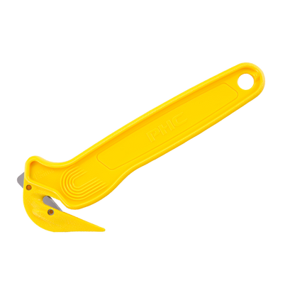 Pacific Handy Cutter® Sicherheitsmesser DFC-364, gelbes Cuttermesser mit Klebebandritzer und praktischer Öse
