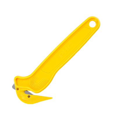 Pacific Handy Cutter® Sicherheitsmesser DFC-364, gelbes Cuttermesser mit Klebebandritzer und praktischer Öse