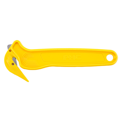 Pacific Handy Cutter® Sicherheitsmesser DFC-364, gelbes Cuttermesser mit Klebebandritzer und praktischer Öse
