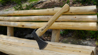STUBAI Handbeil Nature mit Stiel 380 mm | 800 g | Kleine Axt mit Griff aus Eschenholz | Beil für Wald, Bushcraft | Forstaxt zum Holzspalten