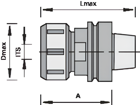 Spannzangen-Futter mit HSK-Schaft HSK-F63/462E L