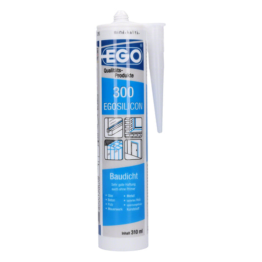 EGOSILICON 300 Silikon-Dichtstoff für die Bauabdichtung | 310ml transparent | witterungs-, alterungs- und UV-beständig ist | für Anschluss- und Bewegungsfugen