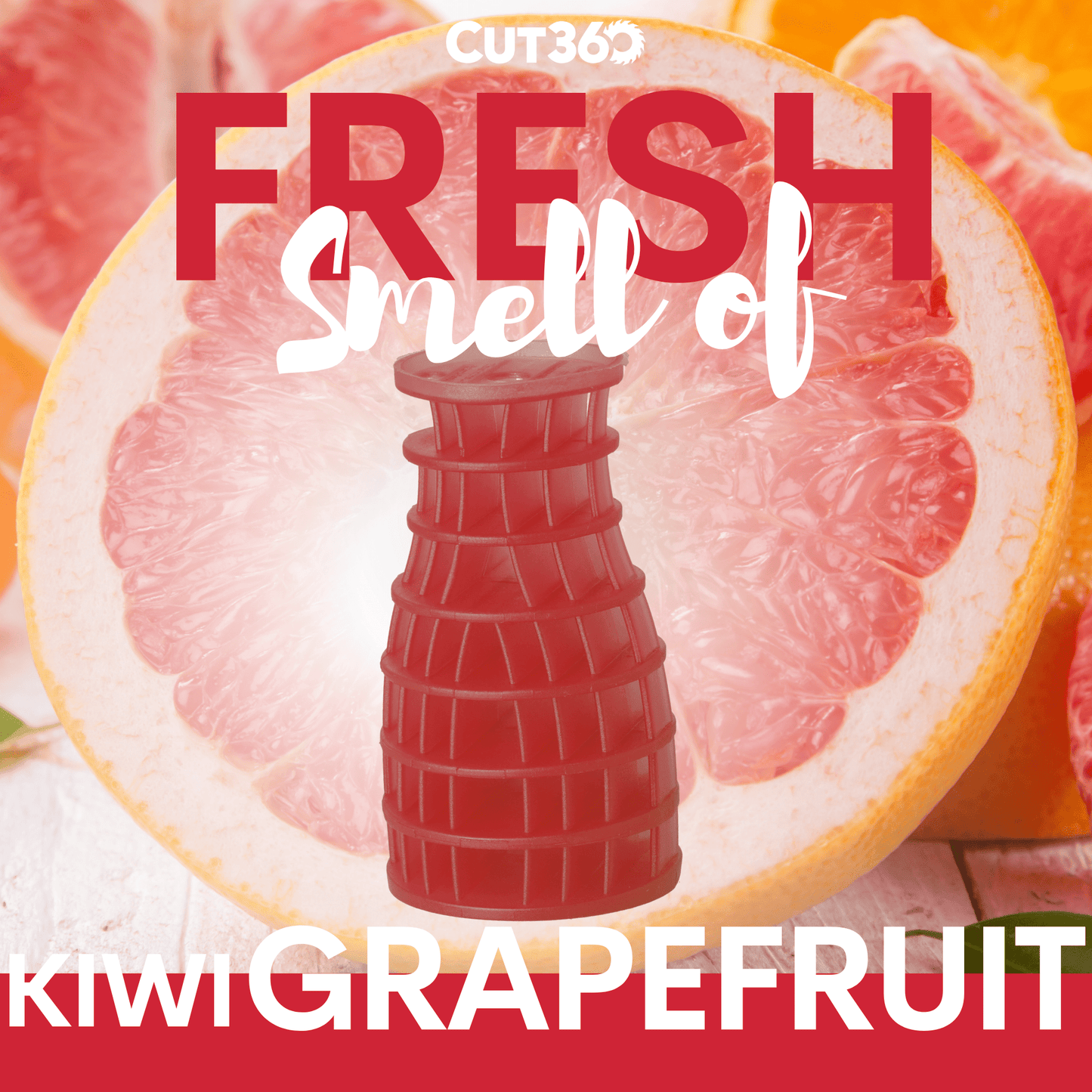 Cut360 Eco Air 2.0 Raumduft Kiwi Grapefruit mit weißer Halterung für große Räume,  30 Tage Frischewirkung, Lufterfrischer im formschönen Design, geräuschlos ohne sprayen