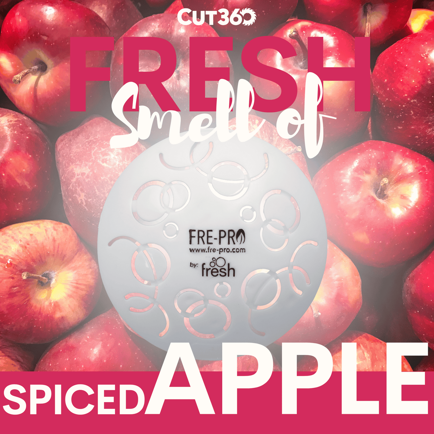 Cut360 Easy Fresh Raumduft Spiced Apple für große Räume, 12 Stk., 30 Tage Frischewirkung, Hochkonzentrierter Lufterfrischer in weiß für passendem elektrischen Duftspender