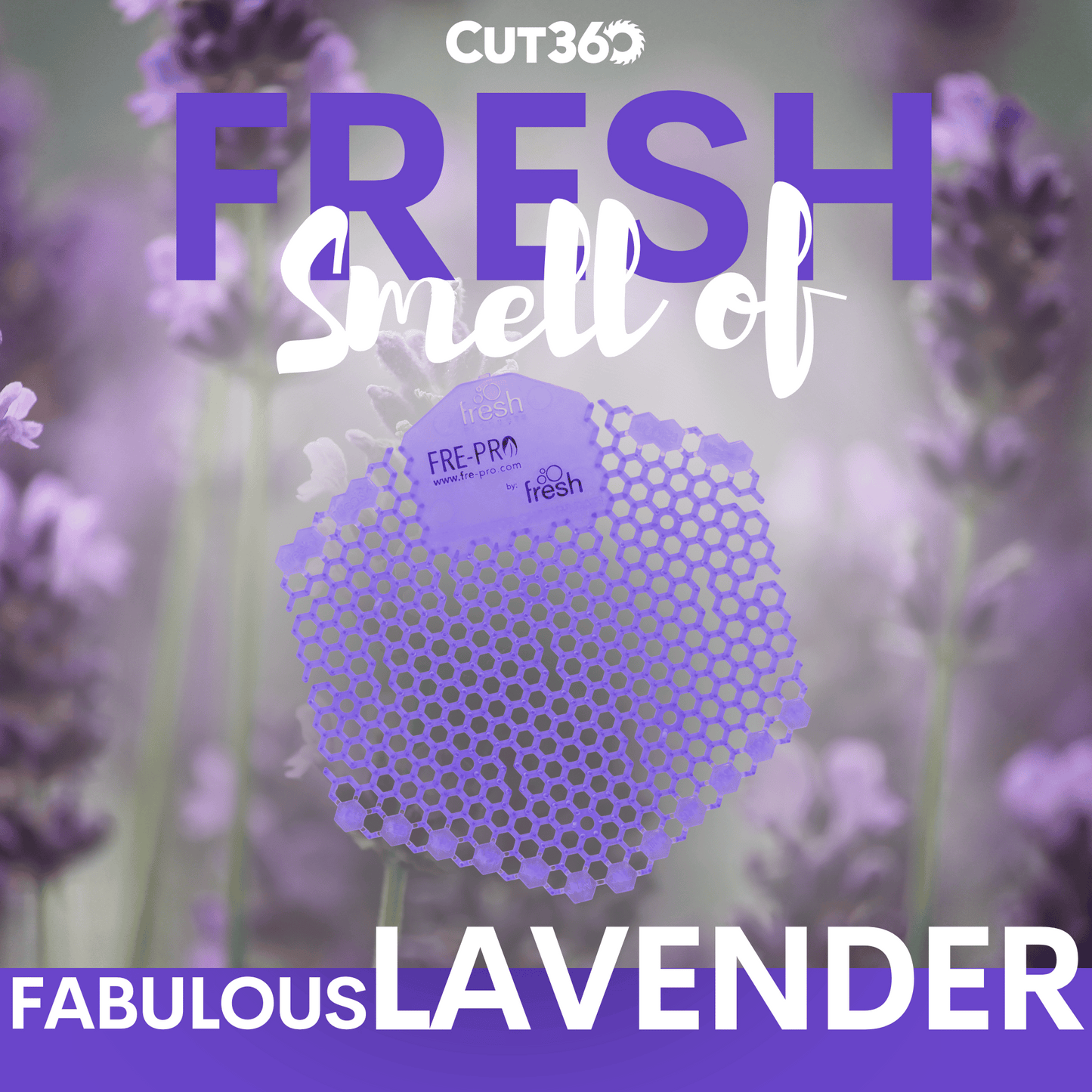 Cut360 Fresh Wave 3D der WC Duft für Pissoir, 2 Stk, nachhaltiger und langanhaltender Toiletten-Duft Fabulous Lavender mit verbessertem Spritzschutz, stillvoller Urinaleinsatz