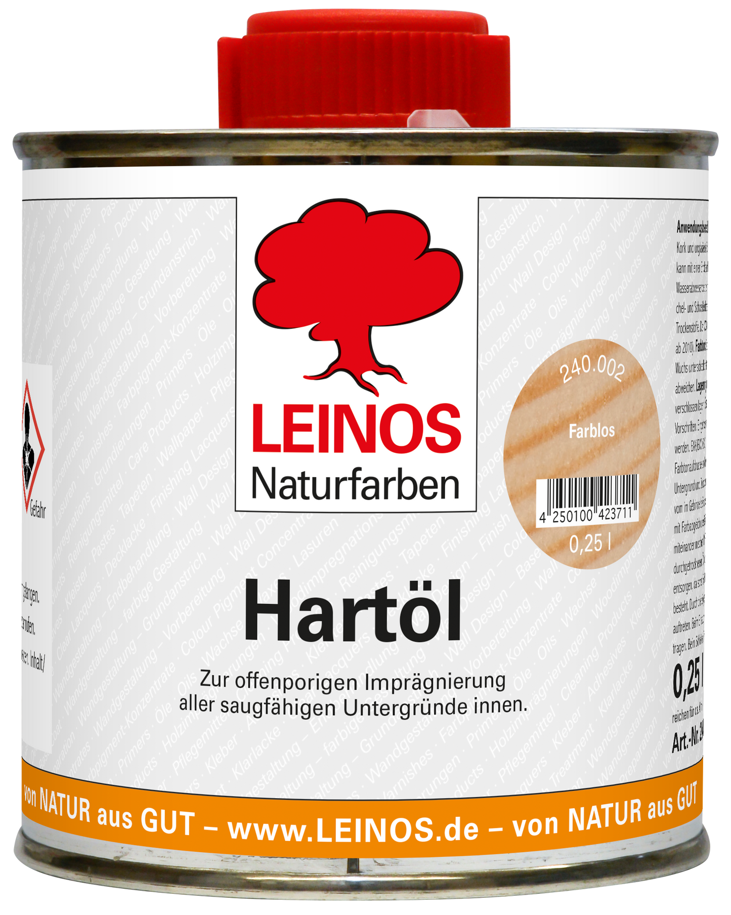 LEINOS Holzöl 250 ml | Hartöl Farblos für Tische Möbel Arbeitsplatten | Teak Eiche Möbelöl für effektive Versiegelung und langanhaltenden Schutz im Innenbereich