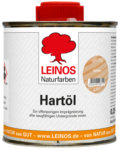 LEINOS Holzöl 250 ml | Hartöl Farblos für Tische Möbel Arbeitsplatten | Teak Eiche Möbelöl für effektive Versiegelung und langanhaltenden Schutz im Innenbereich