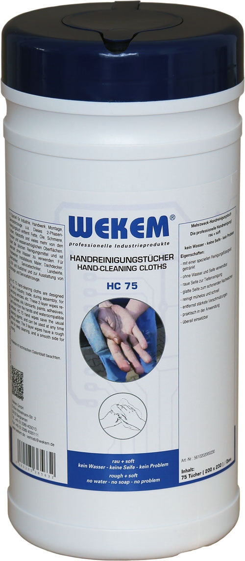 Wekem HC-75 Handreinigungstücher mit 75 Tüchern