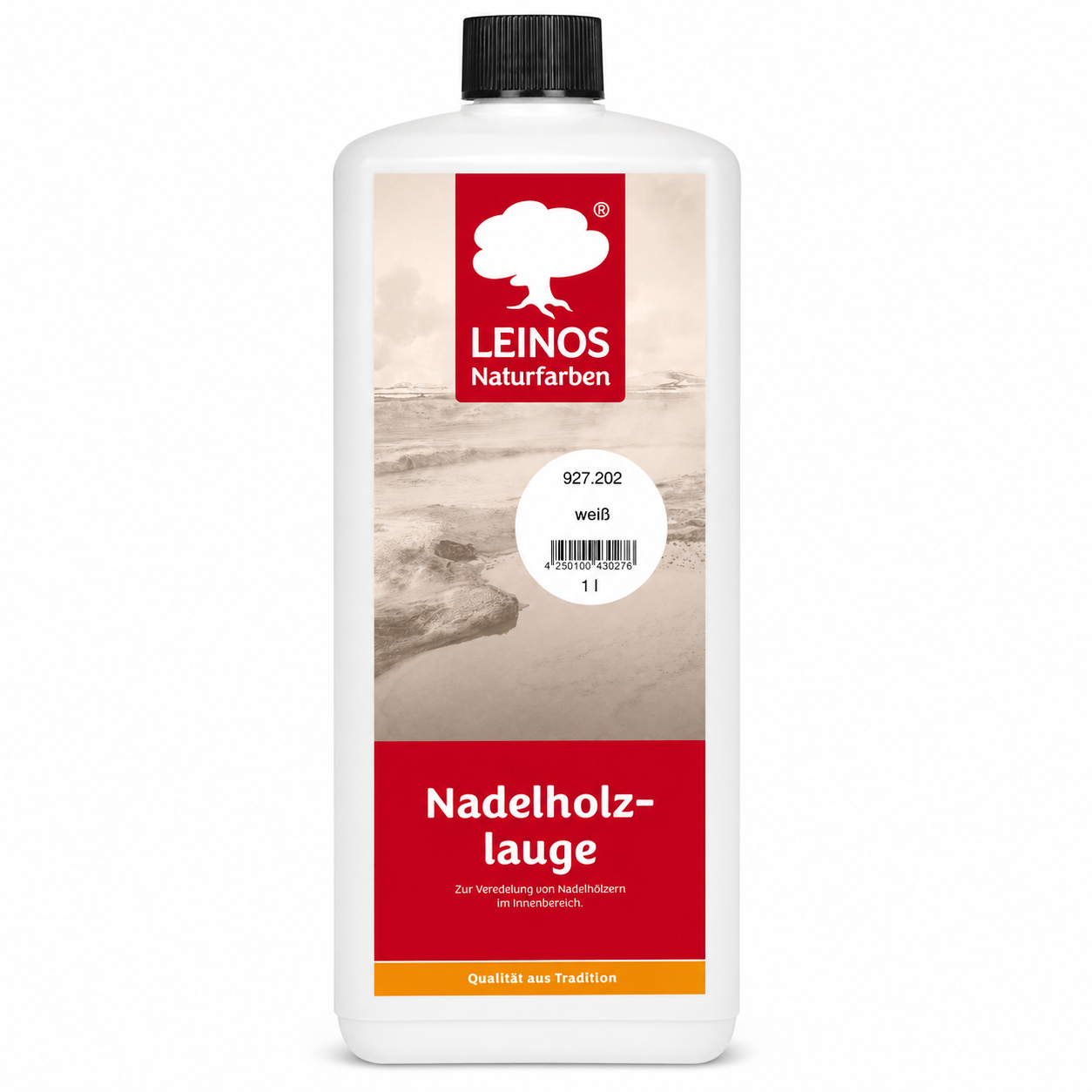 LEINOS 927 Nadelholzlauge 1,00 l weiss | Zur Veredelung von Nadelhölzern im Innenbereich |  für Fußböden, Wände, Decken, Türen, Möbel