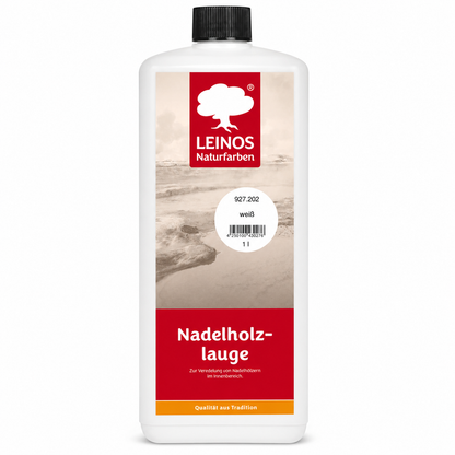 LEINOS 927 Nadelholzlauge 1,00 l weiss | Zur Veredelung von Nadelhölzern im Innenbereich |  für Fußböden, Wände, Decken, Türen, Möbel