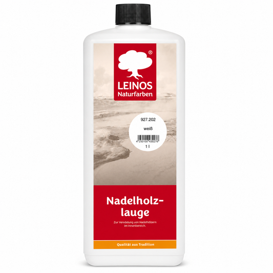 LEINOS 927 Nadelholzlauge 1,00 l weiss | Zur Veredelung von Nadelhölzern im Innenbereich |  für Fußböden, Wände, Decken, Türen, Möbel