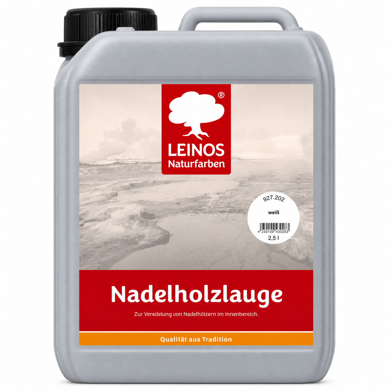LEINOS 927 Nadelholzlauge 2,50 l weiss | Zur Veredelung von Nadelhölzern im Innenbereich |  für Fußböden, Wände, Decken, Türen, Möbel