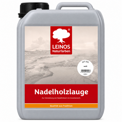 LEINOS 927 Nadelholzlauge 2,50 l weiss | Zur Veredelung von Nadelhölzern im Innenbereich |  für Fußböden, Wände, Decken, Türen, Möbel