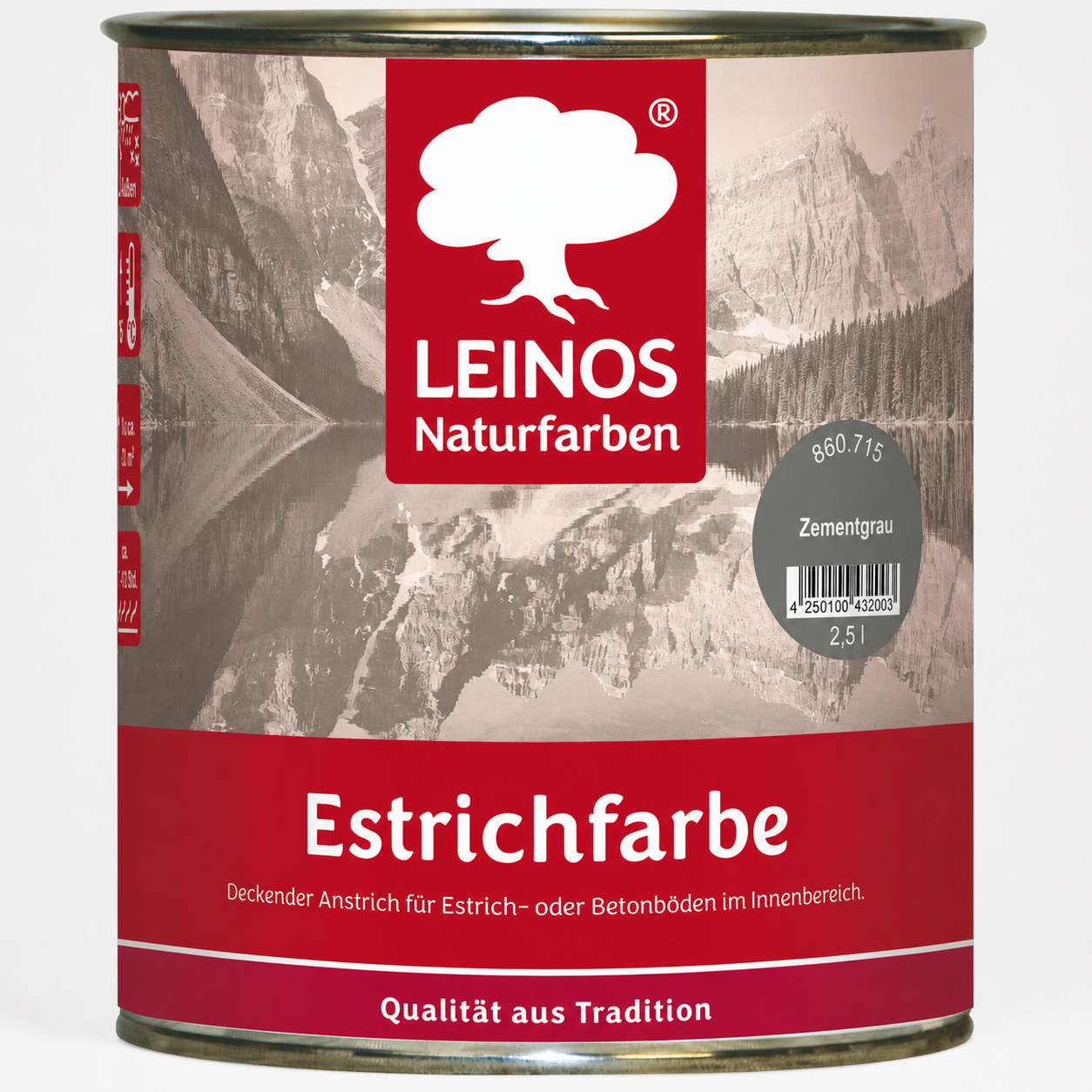 Estrichfarbe 860 | 2,5 Liter | für innen | Schutz & Farbgebung für offenporige Estrich- & Betonflächen | abriebfest, wasserabweisend, speichel- & schweißecht |  Zementgrau