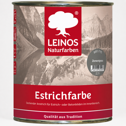Estrichfarbe 860 | 2,5 Liter | für innen | Schutz & Farbgebung für offenporige Estrich- & Betonflächen | abriebfest, wasserabweisend, speichel- & schweißecht |  Zementgrau