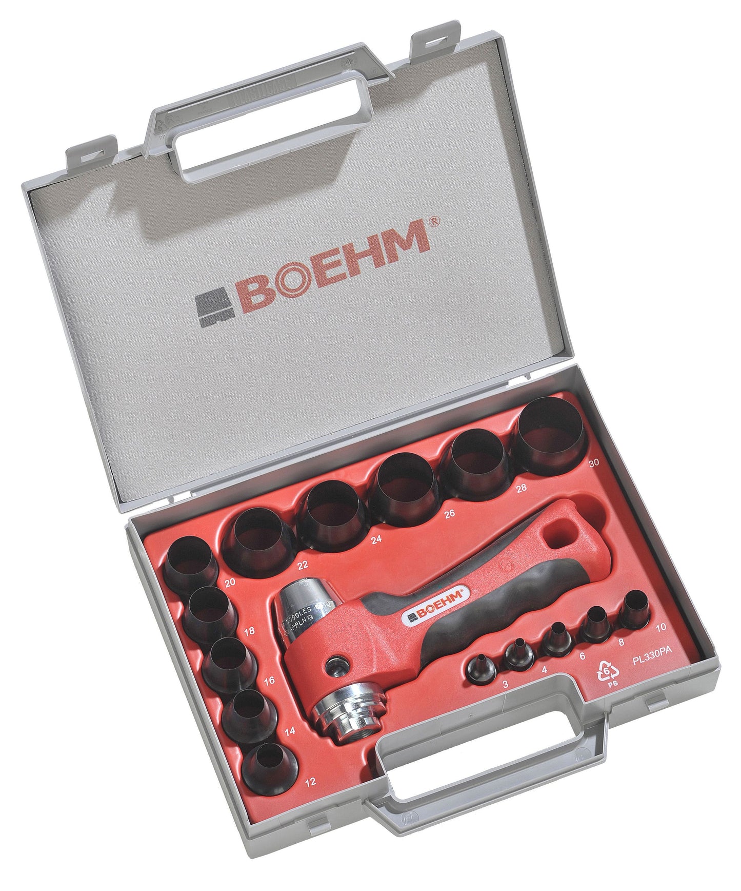 BOEHM JLB330PA Locheisensatz 2-30mm inkl. Halter im Kunststoffkoffer