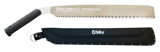 Silky Genki Temagari 500 mm Japansäge – aggressivste & schnellste Silky-Säge mit grober Mirai-Me Verzahnung (3–5 Z/30 mm), ergonomischem Genki-Griff, handgefertigt, inkl. Tasche, für frisches Holz