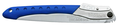 SILKY BIGBOY 360-13 – japanische Allround-Klappsäge, 360 mm Blatt, 13 ZpZ (fein/blau) mit Mirai-Me Technologie – saubere Zugschnitte ohne Nachschärfen, ideal für Weichholz