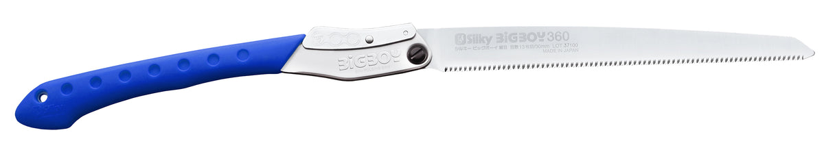 SILKY BIGBOY 360-13 – japanische Allround-Klappsäge, 360 mm Blatt, 13 ZpZ (fein/blau) mit Mirai-Me Technologie – saubere Zugschnitte ohne Nachschärfen, ideal für Weichholz