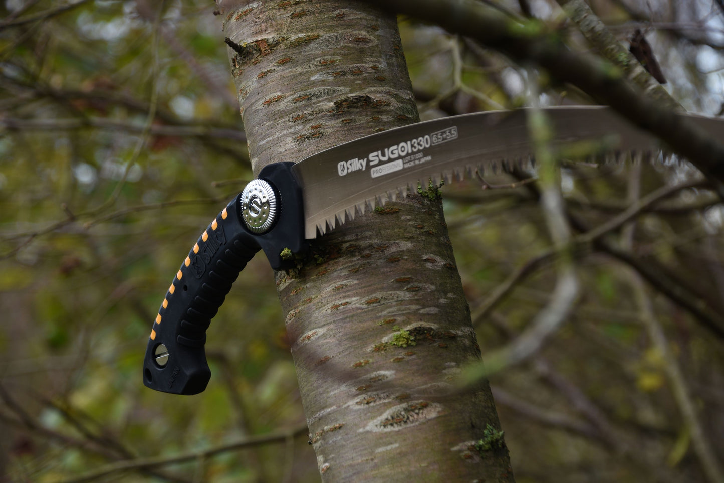 SILKY Profi-Baumsäge Sugoi 330 mm | 6,5 Zähne/30 mm grob | Mirai-Me Verzahnung nachschärfbar | gebogenes Sägeblatt | ergonomischer Gummigriff | präzise Schnitte in engen Astgabeln