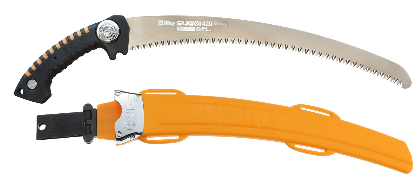SILKY Profi-Baumsäge Sugoi 420 mm | gebogenes Sägeblatt, 6,5 Zähne/30 mm grob | Mirai-Me Verzahnung nachschärfbar | ergonomischer Gummigriff | präzise Zugsäge für Baumpflege