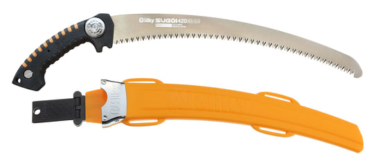 SILKY Profi-Baumsäge Sugoi 420 mm | gebogenes Sägeblatt, 6,5 Zähne/30 mm grob | Mirai-Me Verzahnung nachschärfbar | ergonomischer Gummigriff | präzise Zugsäge für Baumpflege