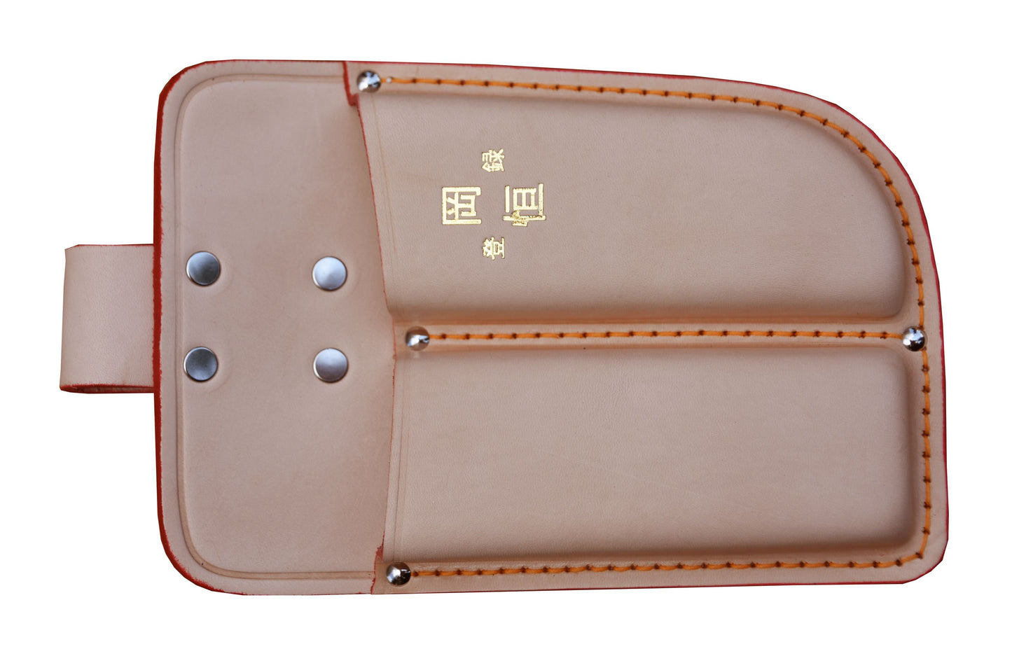 OKATSUNE doppeltes Lederholster 109 | Gürtelholster für Gartenschere & Stecklingsschere | robustes Echtleder hellbraun | 210 mm, 90 g | passend für alle Okatsune Gartenscheren & Stecklingsscheren