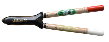 OKATSUNE 216 Heckenschere kurz | Kurzes, ultraleichtes Modell mit 30 cm Holzgriffen und 145 mm rasiermesserscharfer Klinge, ideal für Formschnitt von Buchsbaum und japanischem Garten