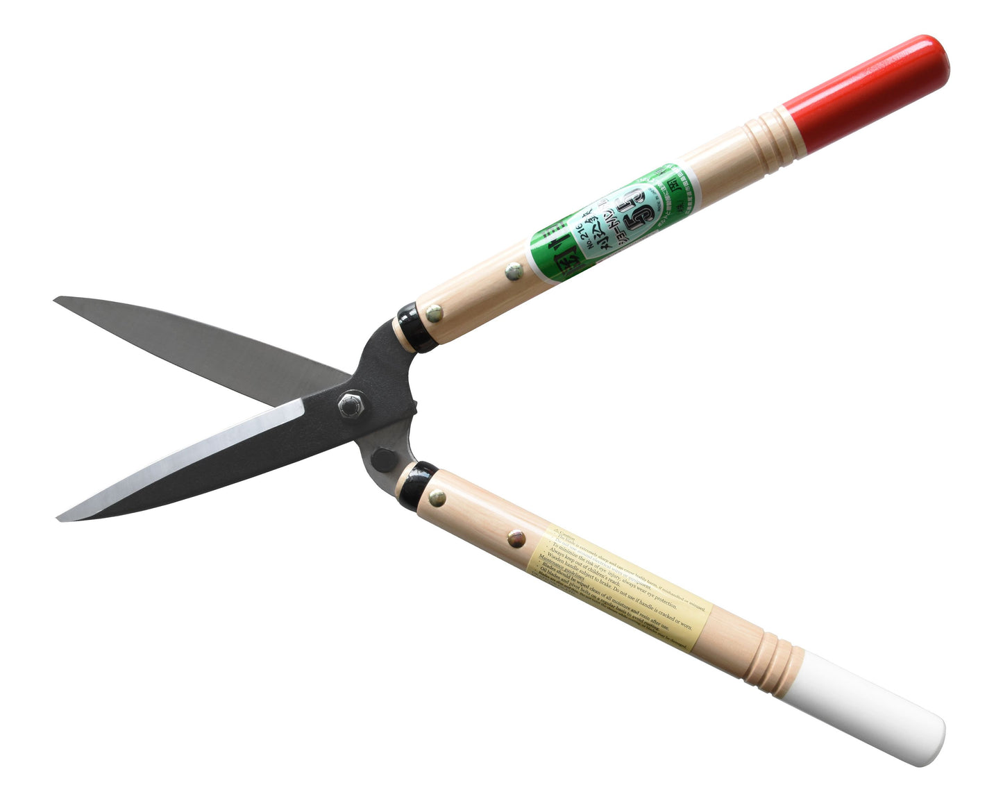 OKATSUNE 216 Heckenschere kurz | Kurzes, ultraleichtes Modell mit 30 cm Holzgriffen und 145 mm rasiermesserscharfer Klinge, ideal für Formschnitt von Buchsbaum und japanischem Garten
