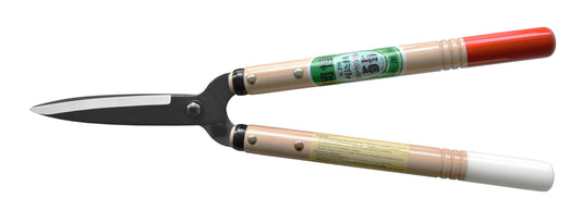 OKATSUNE 216 Heckenschere kurz | Kurzes, ultraleichtes Modell mit 30 cm Holzgriffen und 145 mm rasiermesserscharfer Klinge, ideal für Formschnitt von Buchsbaum und japanischem Garten