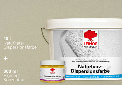 LEINOS Set Wandfarbe - Naturharz-Dispersionsfarbe 660 + Pigment-Konzentrat 668