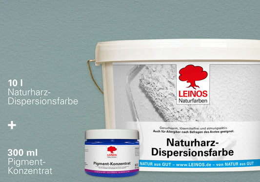 LEINOS Set Wandfarbe - Naturharz-Dispersionsfarbe 660 + Pigment-Konzentrat 668