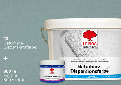 LEINOS Set Wandfarbe - Naturharz-Dispersionsfarbe 660 + Pigment-Konzentrat 668