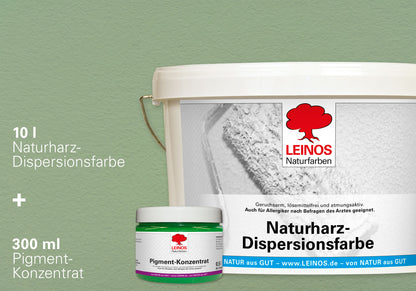 LEINOS Set Wandfarbe - Naturharz-Dispersionsfarbe 660 + Pigment-Konzentrat 668