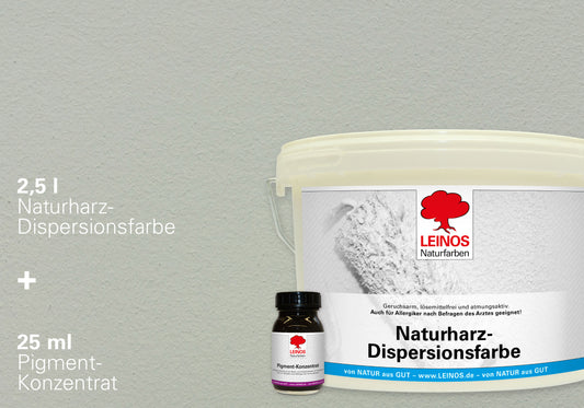 LEINOS Set Wandfarbe - Naturharz-Dispersionsfarbe 660 + Pigment-Konzentrat 668