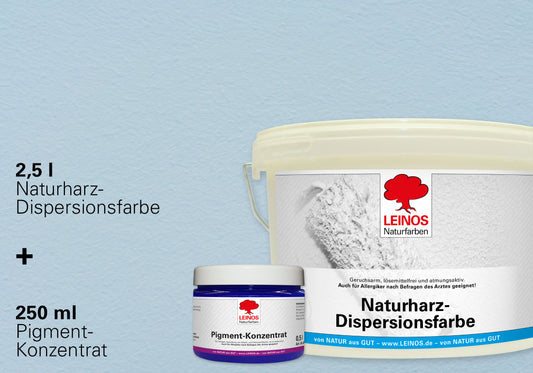 LEINOS Set Wandfarbe - Naturharz-Dispersionsfarbe 660 + Pigment-Konzentrat 668