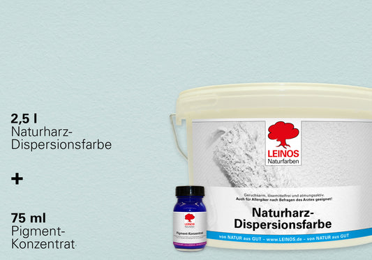 LEINOS Set Wandfarbe - Naturharz-Dispersionsfarbe 660 + Pigment-Konzentrat 668