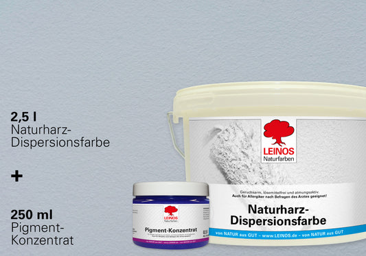 LEINOS Set Wandfarbe - Naturharz-Dispersionsfarbe 660 + Pigment-Konzentrat 668