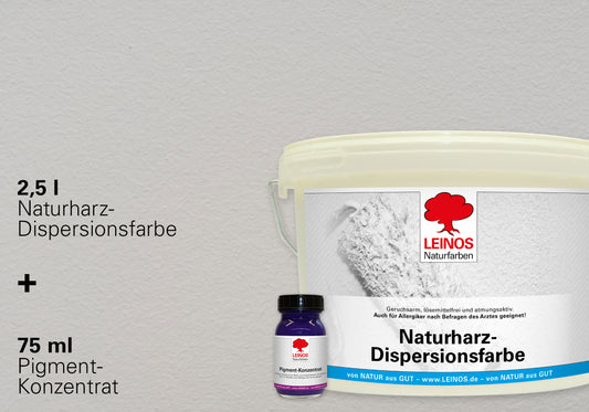 LEINOS Set Wandfarbe - Naturharz-Dispersionsfarbe 660 + Pigment-Konzentrat 668