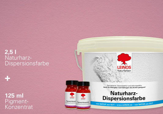 LEINOS Set Wandfarbe - Naturharz-Dispersionsfarbe 660 + Pigment-Konzentrat 668