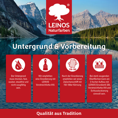 LEINOS Decklack glänzend 840 Tannengrün 750 ml wasserabweisender Holzlack für Innen und Außen hoch deckend wetterbeständig für Holz Metall und Steinzeug mit brillanter Farbwirkung und Holzschutz