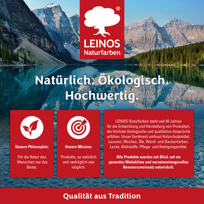 LEINOS Decklack glänzend 840 Tannengrün 250 ml wasserabweisender Holzlack für Innen und Außen hoch deckend wetterbeständig für Holz Metall und Steinzeug mit brillanter Farbwirkung und Holzschutz