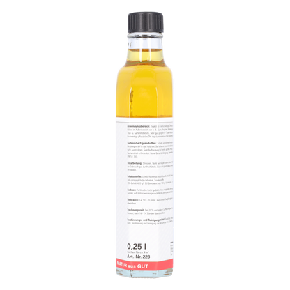 LEINOS Teaköl 223 – 0,25 Liter Holzschutzöl für außen, farblos, für Teak, Bangkirai & Tropenhölzer, imprägniert & frischt auf, pflanzliche Öle, offenporig, wasserabweisend, einfache Anwendung