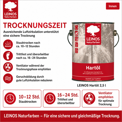 LEINOS Holzöl 2,5 l | Hartöl Pinie für Tische Möbel Arbeitsplatten | Teak Eiche Möbelöl für effektive Versiegelung und langanhaltenden Schutz im Innenbereich