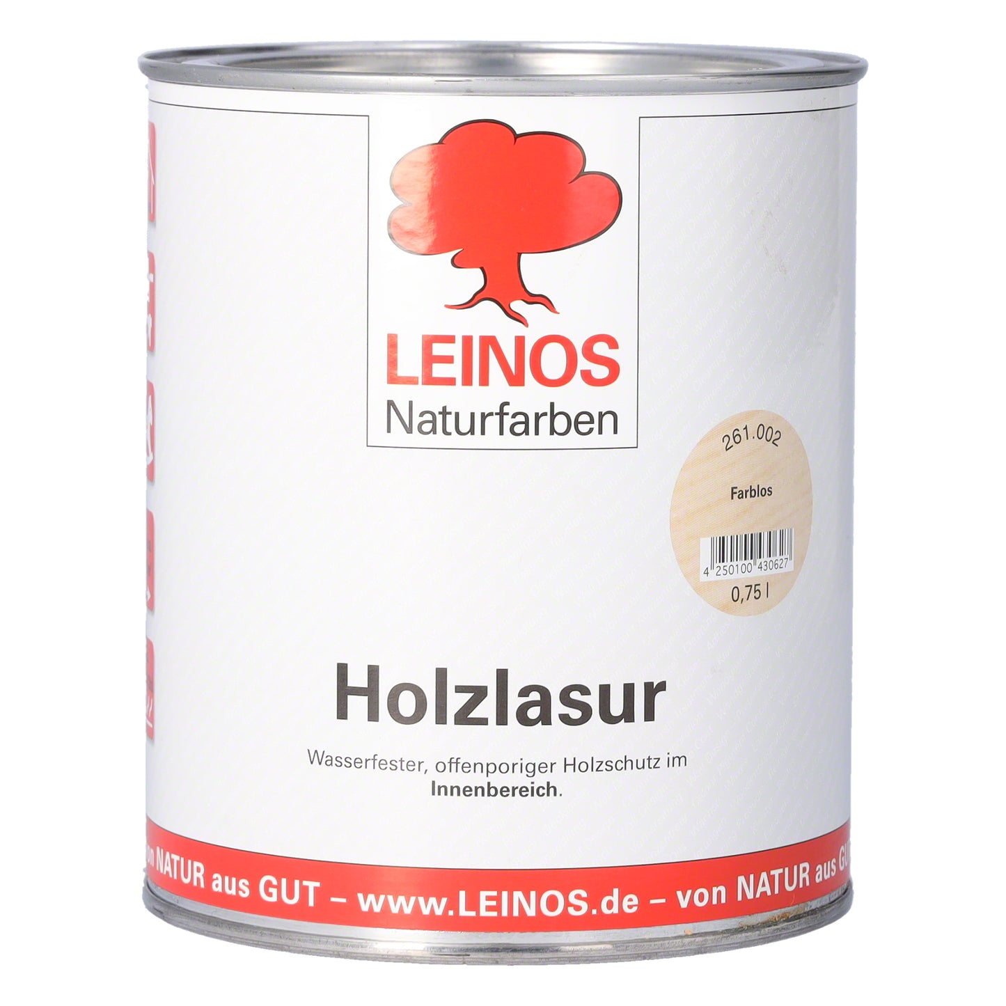 LEINOS 261 Holzlasur für Innen 002 Farblos 0,75 l